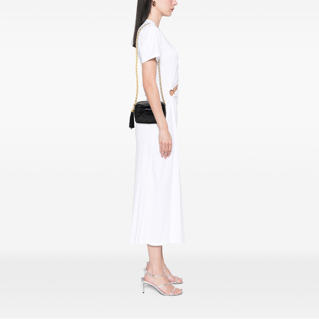 Chanel CC Matelassé Cuir d’agneau Pompon Sac caméra