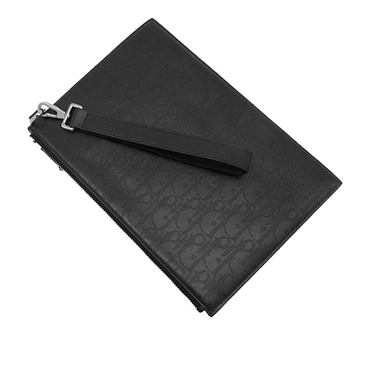 Dior Oblique perforé Cuir de veau Galaxy Wristlet Pochette