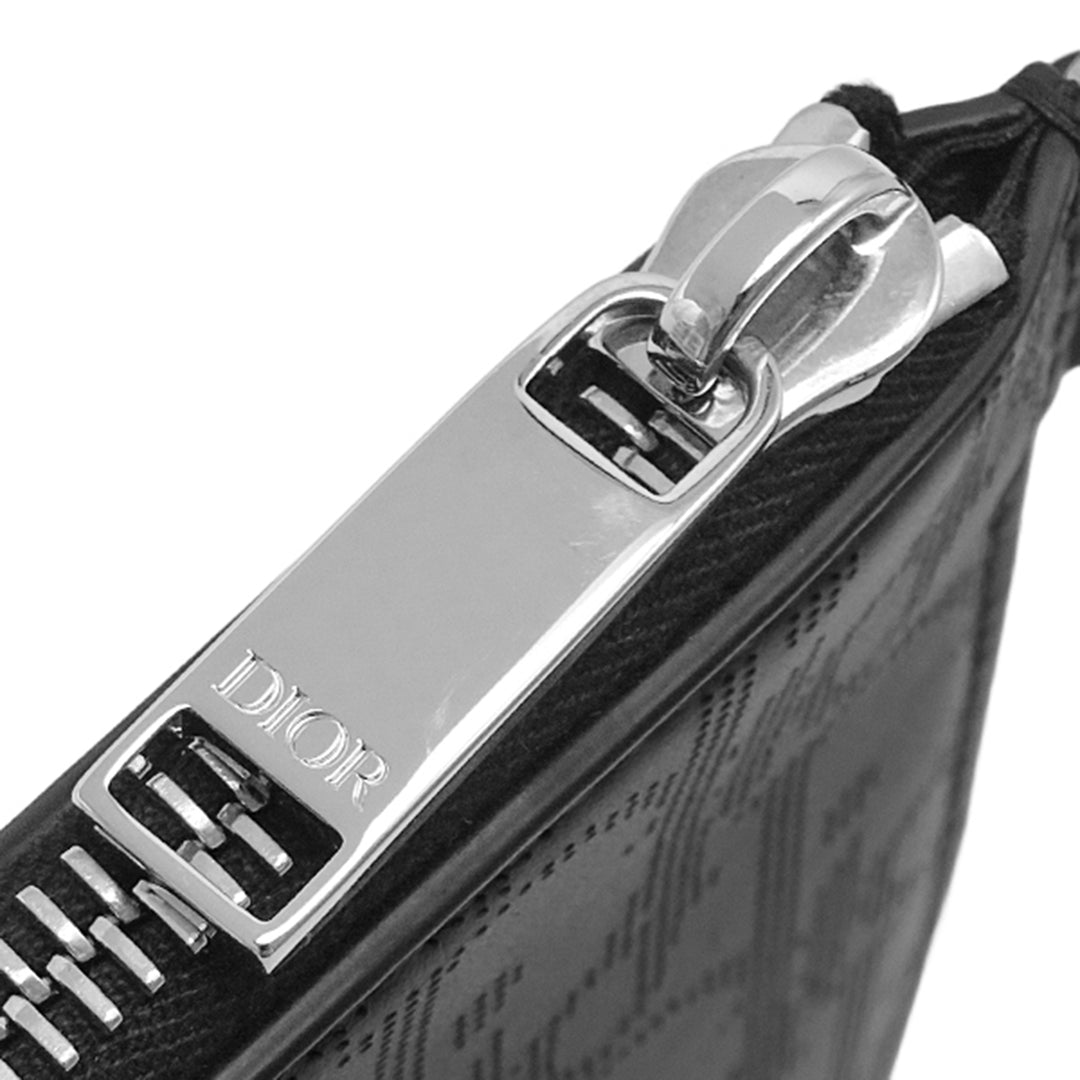 Dior Oblique perforé Cuir de veau Galaxy Wristlet Pochette