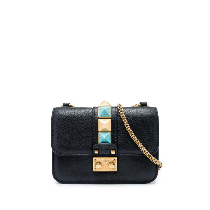 Valentino Sac bandoulière Rockstud Rolling Glam Lock Mini Noir – vue principale – GABY PARIS