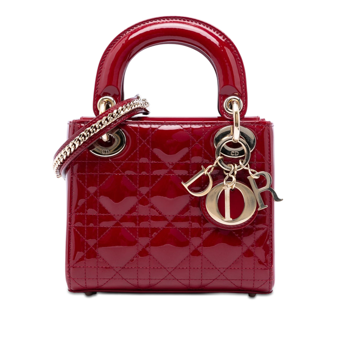 Dior Mini Cuir verni Cannage Lady Dior