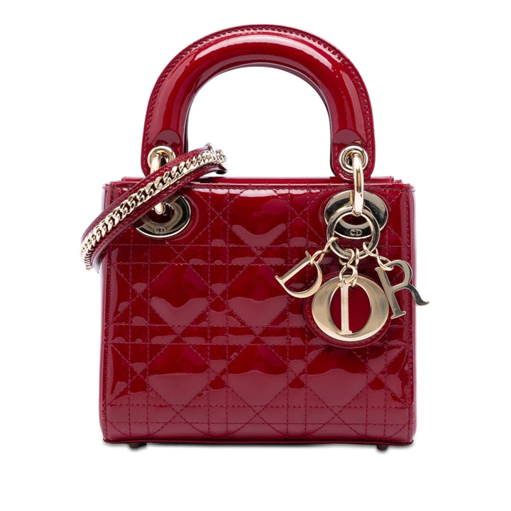 Dior Mini Cuir verni Cannage Lady Dior