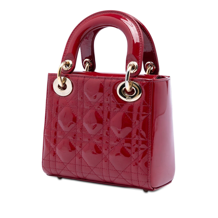 Dior Mini Cuir verni Cannage Lady Dior