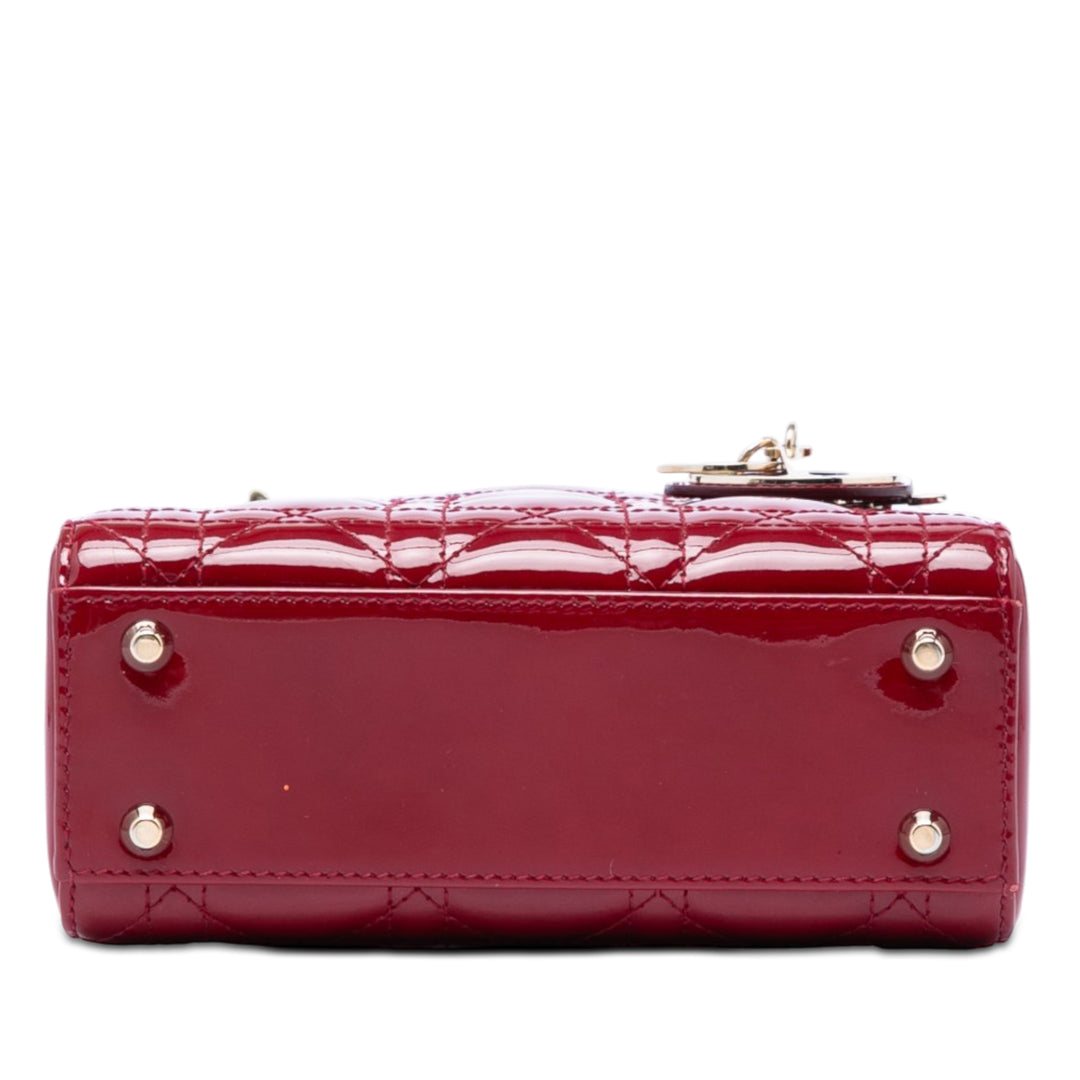 Dior Mini Cuir verni Cannage Lady Dior