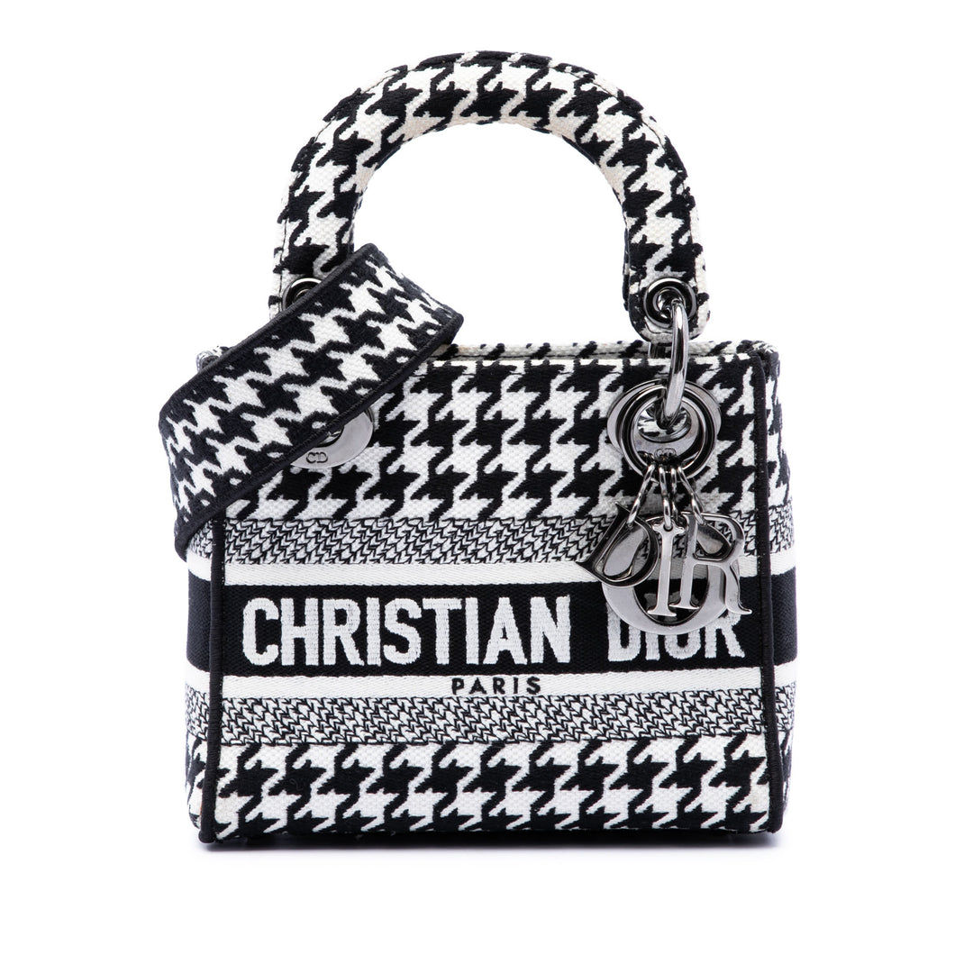 brodé Houndstooth Lady D-Lite Mini Blanc