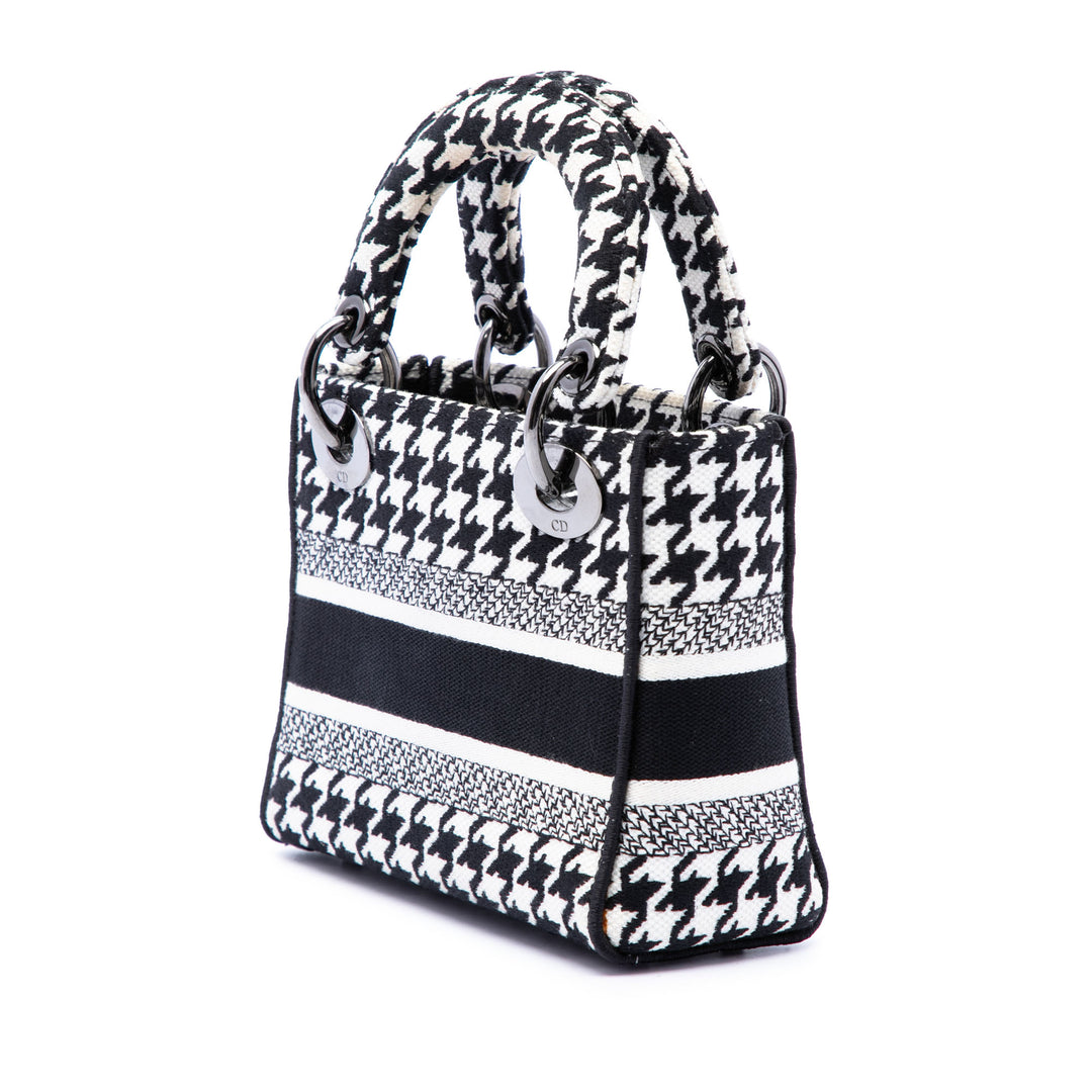 brodé Houndstooth Lady D-Lite Mini Blanc
