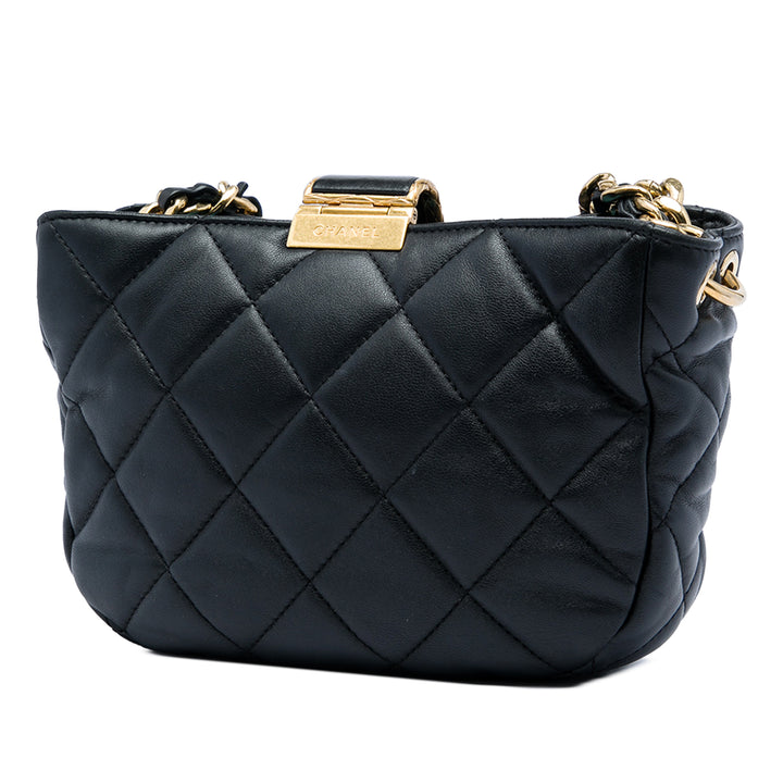 Chanel CC Matelassé Chaîne Hobo Sac Cuir d'agneau