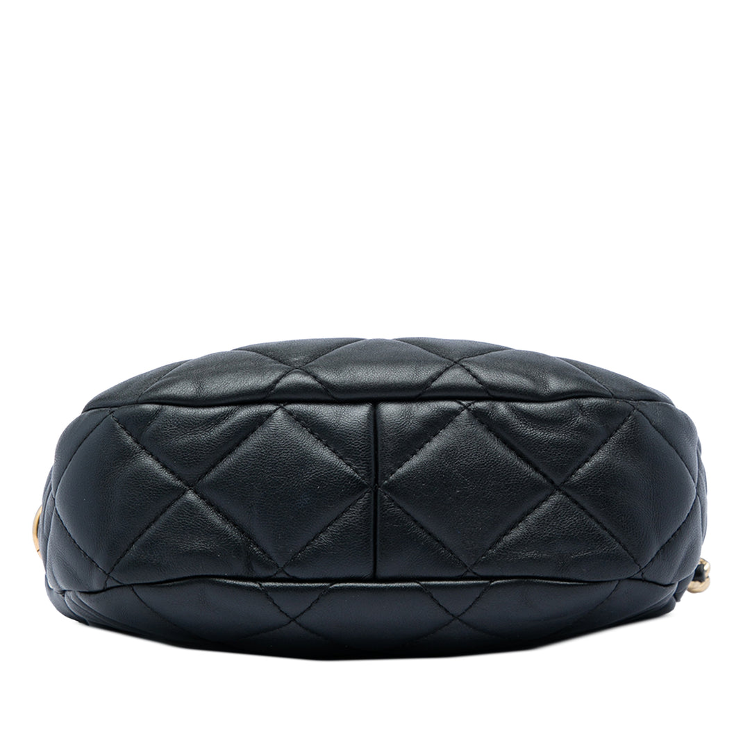 Chanel CC Matelassé Chaîne Hobo Sac Cuir d'agneau