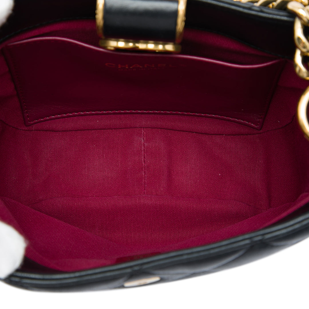 Chanel CC Matelassé Chaîne Hobo Sac Cuir d'agneau