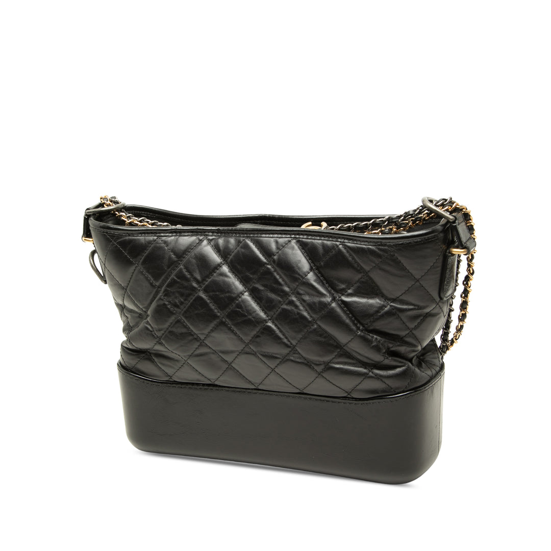 Chanel Sac bandoulière vieilli Gabrielle Moyen Cuir de veau Noir – vue 2 – GABY PARIS