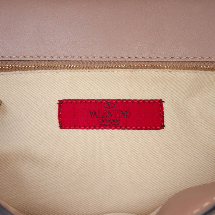 Valentino Cabas Rockstud Double Poignée à rabat Marron – vue 5 – GABY PARIS