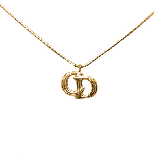 CD Logo Pendant Necklace Gold - Gaby Paris