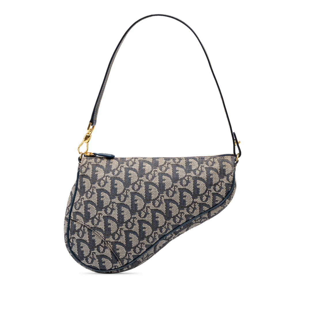 Dior Diorissimo Saddle Pochette Mini Bleu – vue principale – GABY PARIS