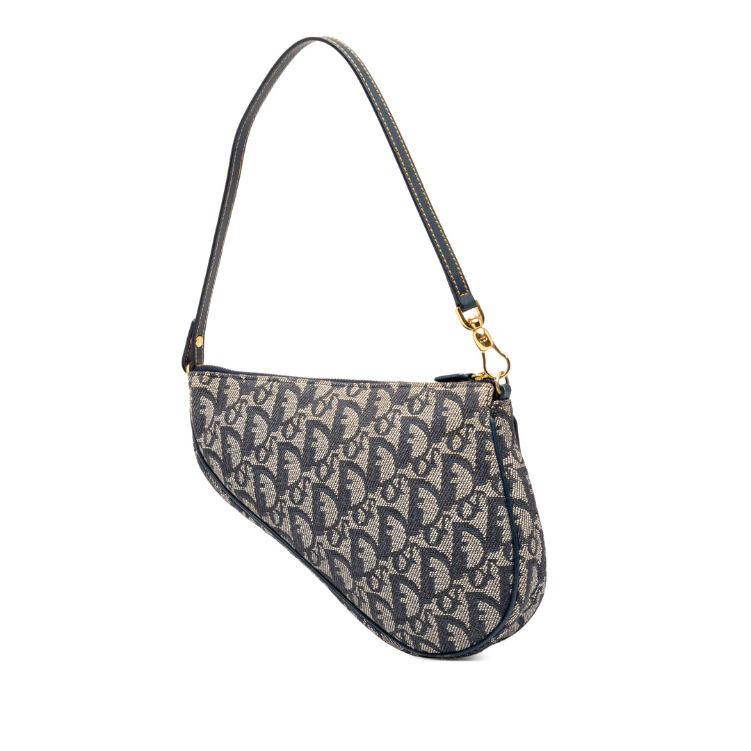 Dior Diorissimo Saddle Pochette Mini Bleu – vue 2 – GABY PARIS