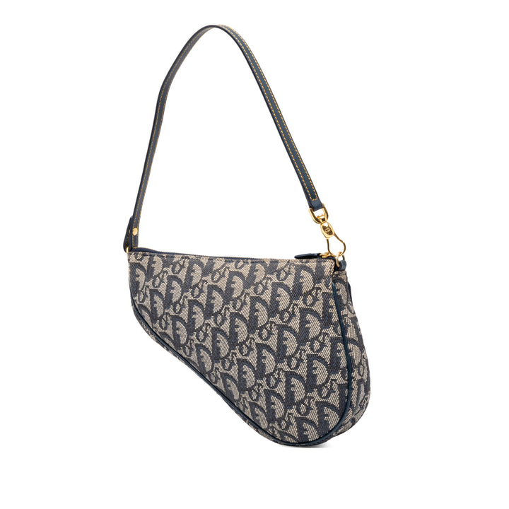 Dior Diorissimo Saddle Pochette Mini Bleu – vue 2 – GABY PARIS