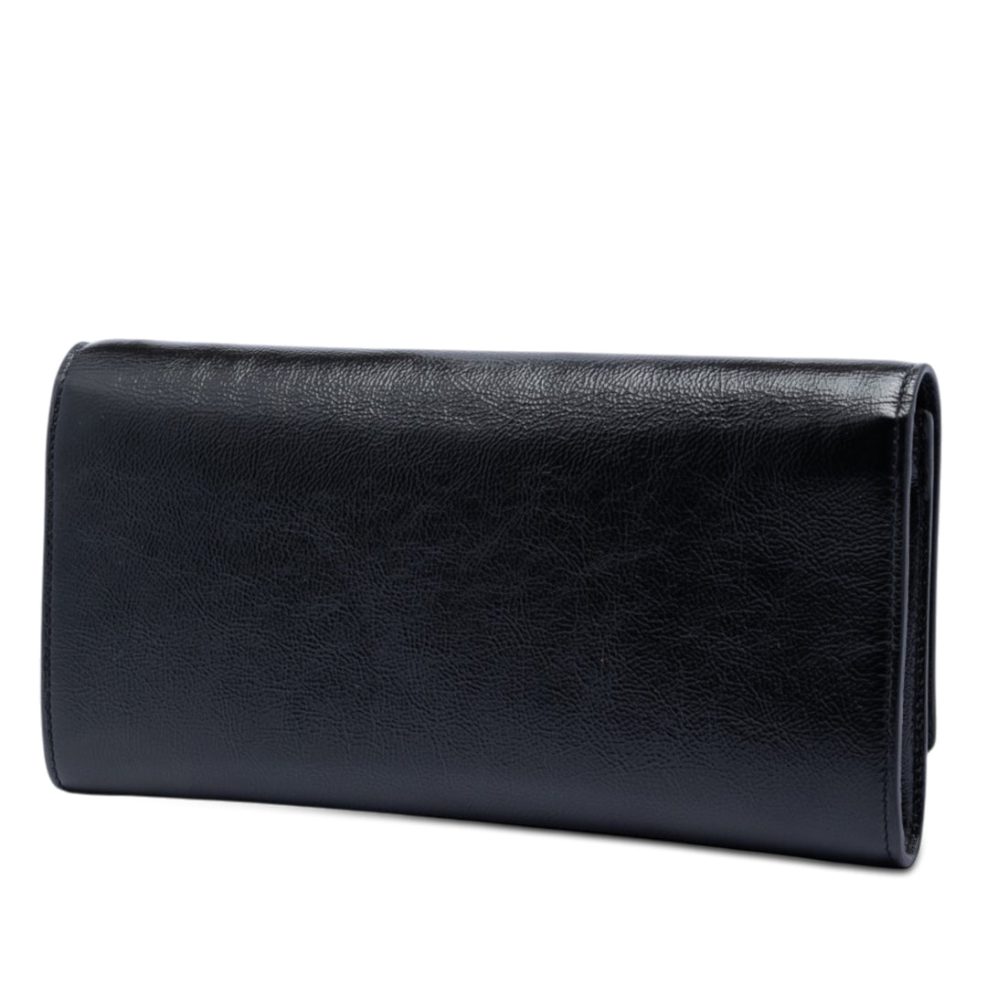 Saint Laurent Small Textured Cuir verni Monogram Belle De Jour Pochette