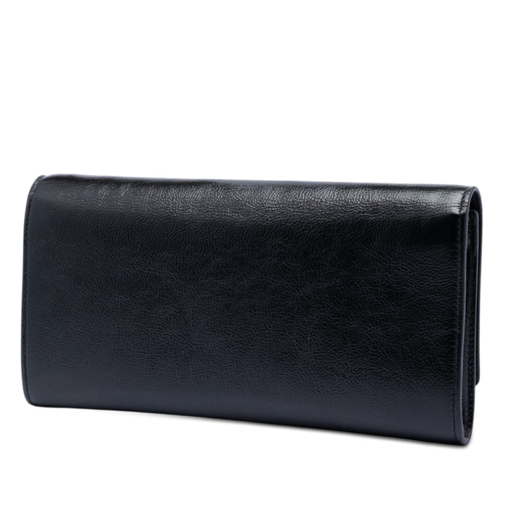 Saint Laurent Small Textured Cuir verni Monogram Belle De Jour Pochette