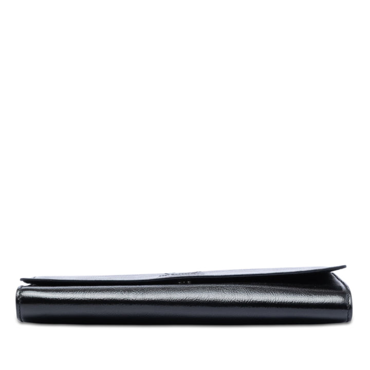 Saint Laurent Small Textured Cuir verni Monogram Belle De Jour Pochette