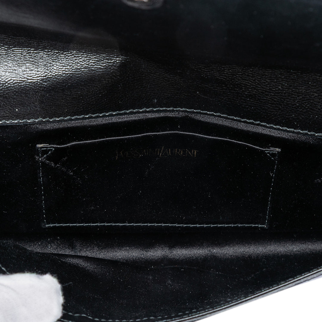 Saint Laurent Small Textured Cuir verni Monogram Belle De Jour Pochette