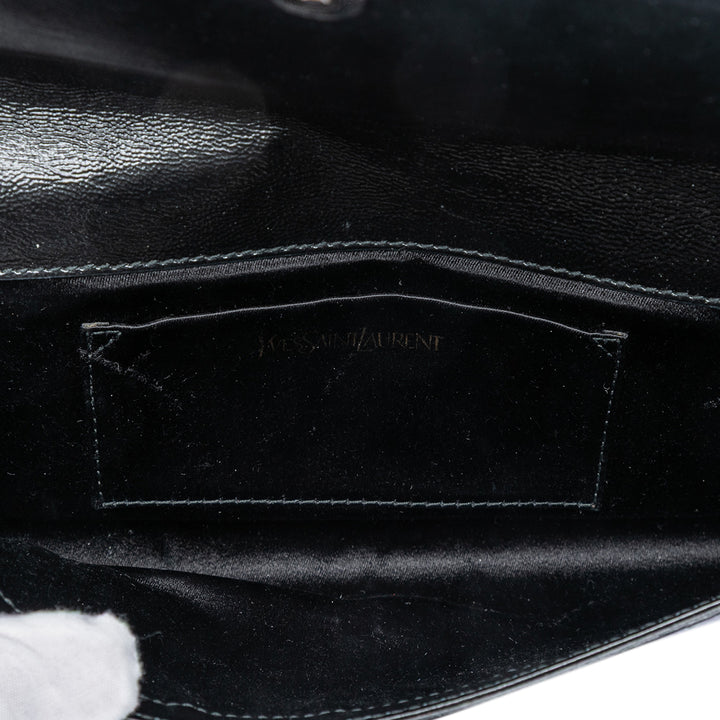 Saint Laurent Small Textured Cuir verni Monogram Belle De Jour Pochette