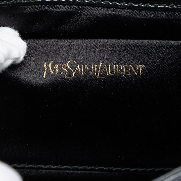 Saint Laurent Small Textured Cuir verni Monogram Belle De Jour Pochette