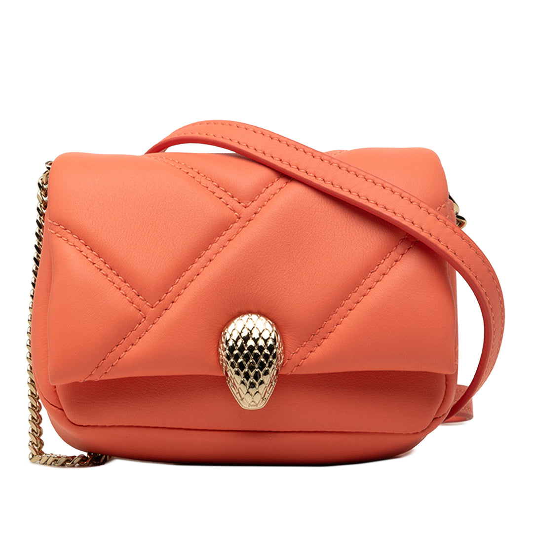 Bvlgari Sac bandoulière Serpenti Cabochon Micro Orange – vue principale – GABY PARIS