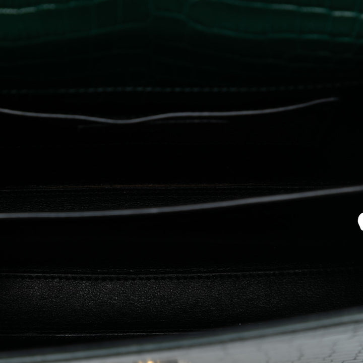 Saint Laurent Mini Croc embossé Cuir de veau Monogram Cassandra sac à anse supérieure