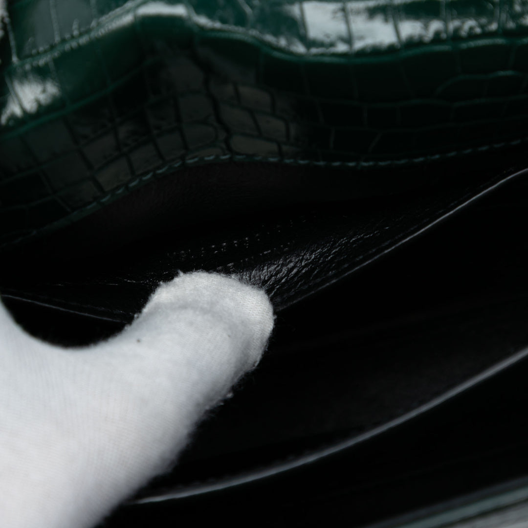 Saint Laurent Mini Croc embossé Cuir de veau Monogram Cassandra sac à anse supérieure