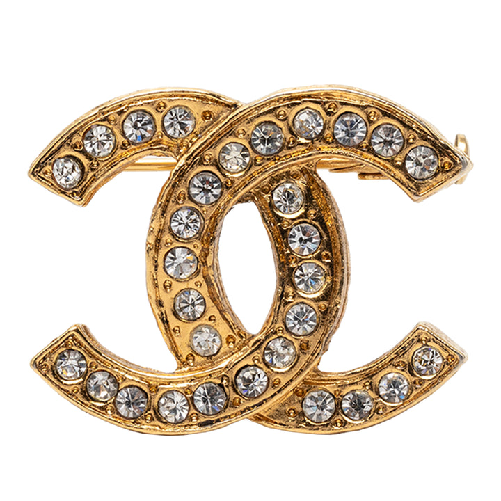 Chanel CC plaqué Strass Pin Broche