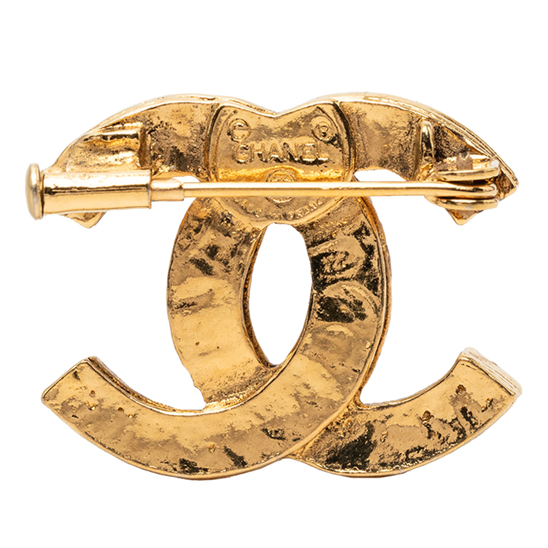 Chanel CC plaqué Strass Pin Broche