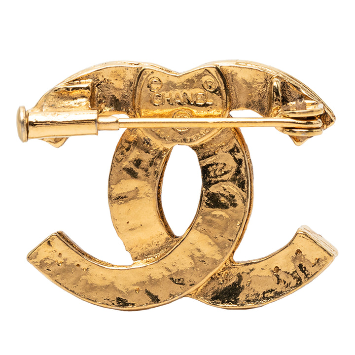 Chanel CC plaqué Strass Pin Broche