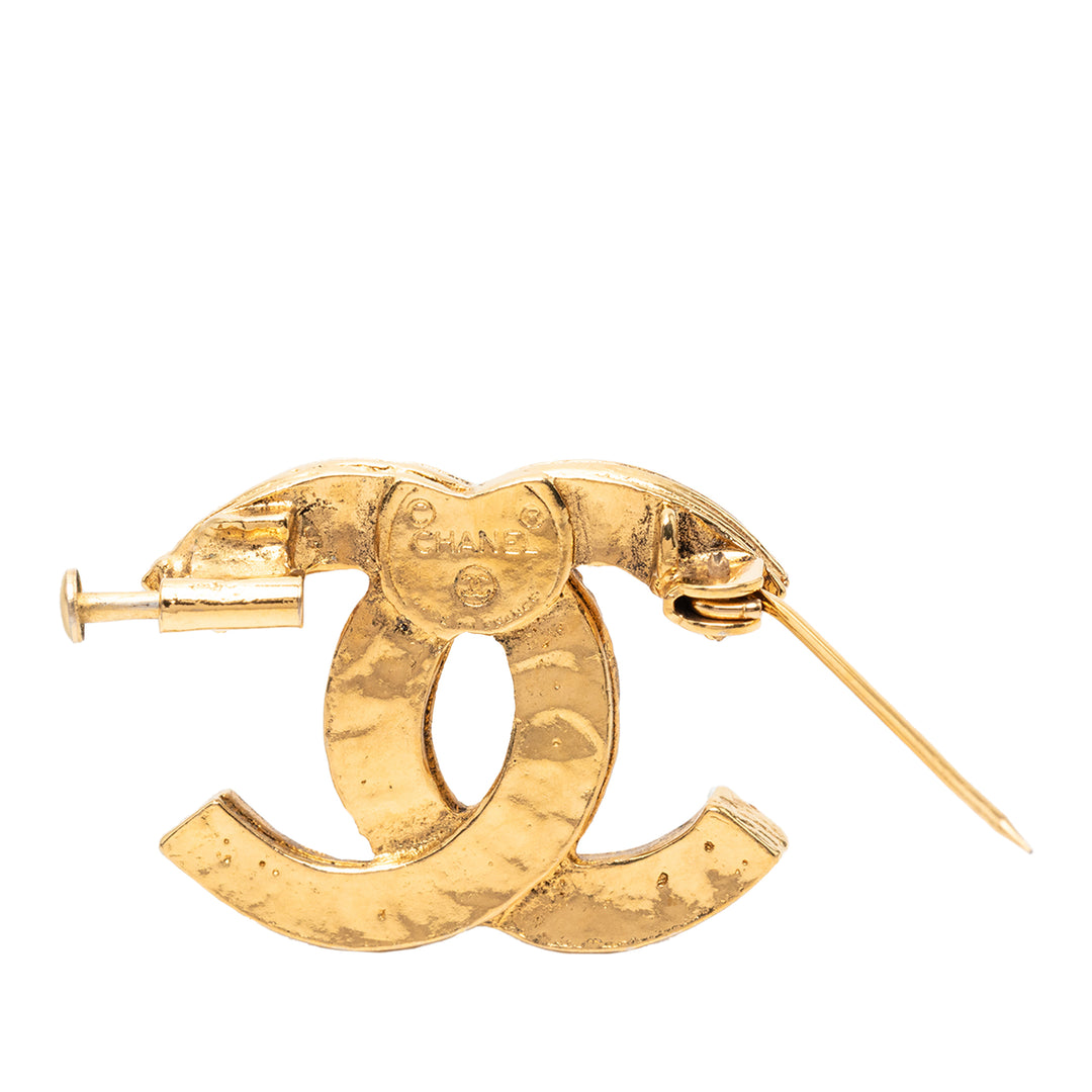 Chanel CC plaqué Strass Pin Broche