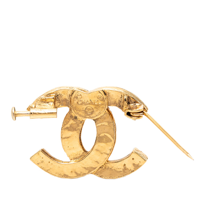 Chanel CC plaqué Strass Pin Broche