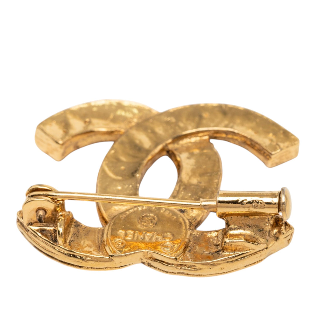 Chanel CC plaqué Strass Pin Broche