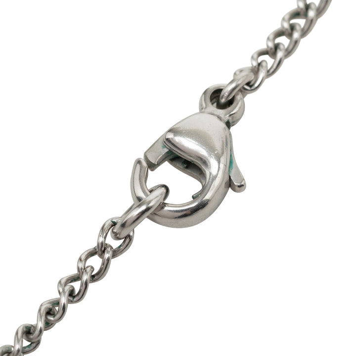 CC Brass Strass Heart Pendant Collier Mini Argenté