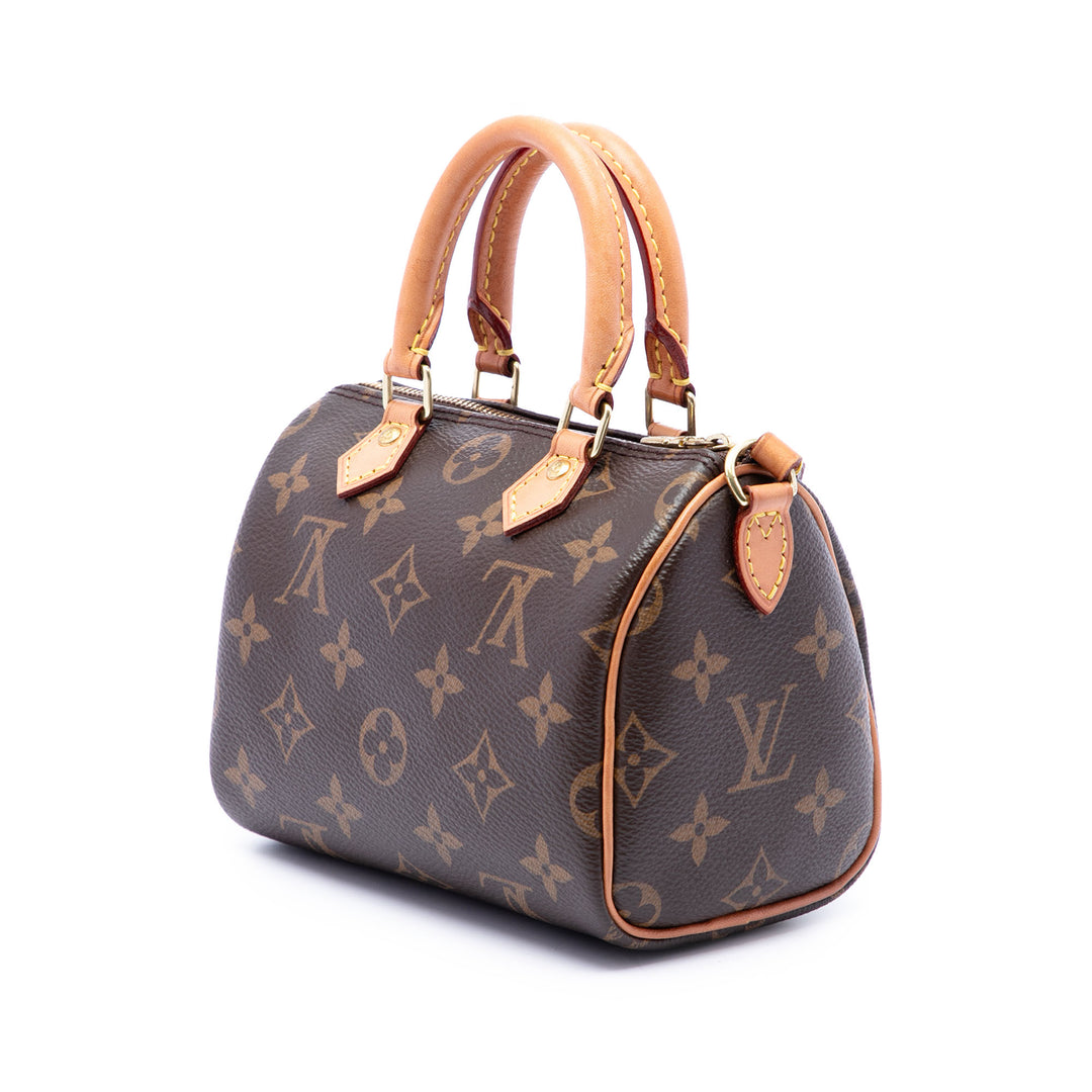 Louis Vuitton Sac à main Speedy Bandouliere Monogram Nano Marron – vue 2 – GABY PARIS