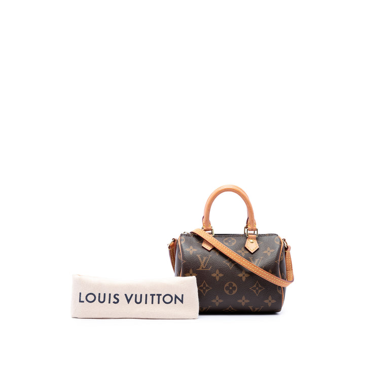 Louis Vuitton Sac à main Speedy Bandouliere Monogram Nano Marron – vue 7 – GABY PARIS