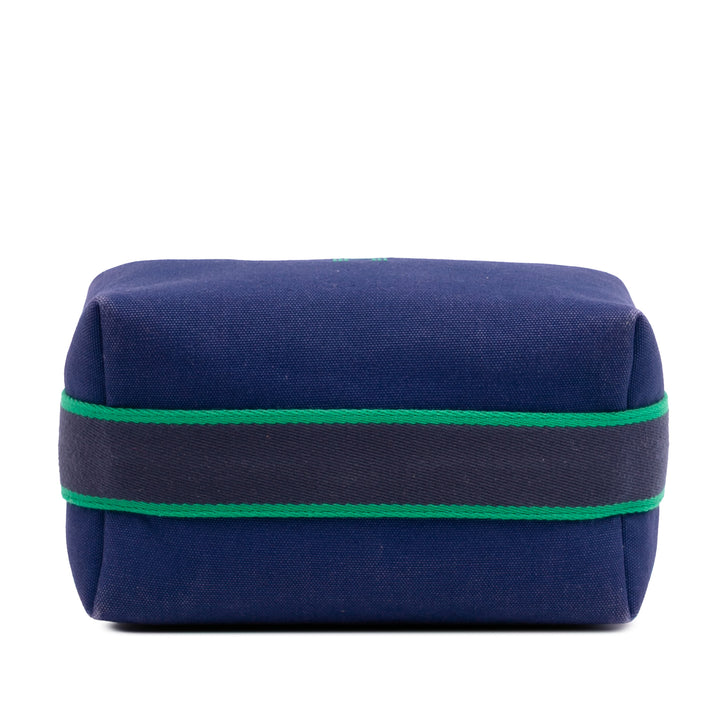 Hermès Small Toile Bride A Brac Étui Bleu – GABY PARIS Authentique