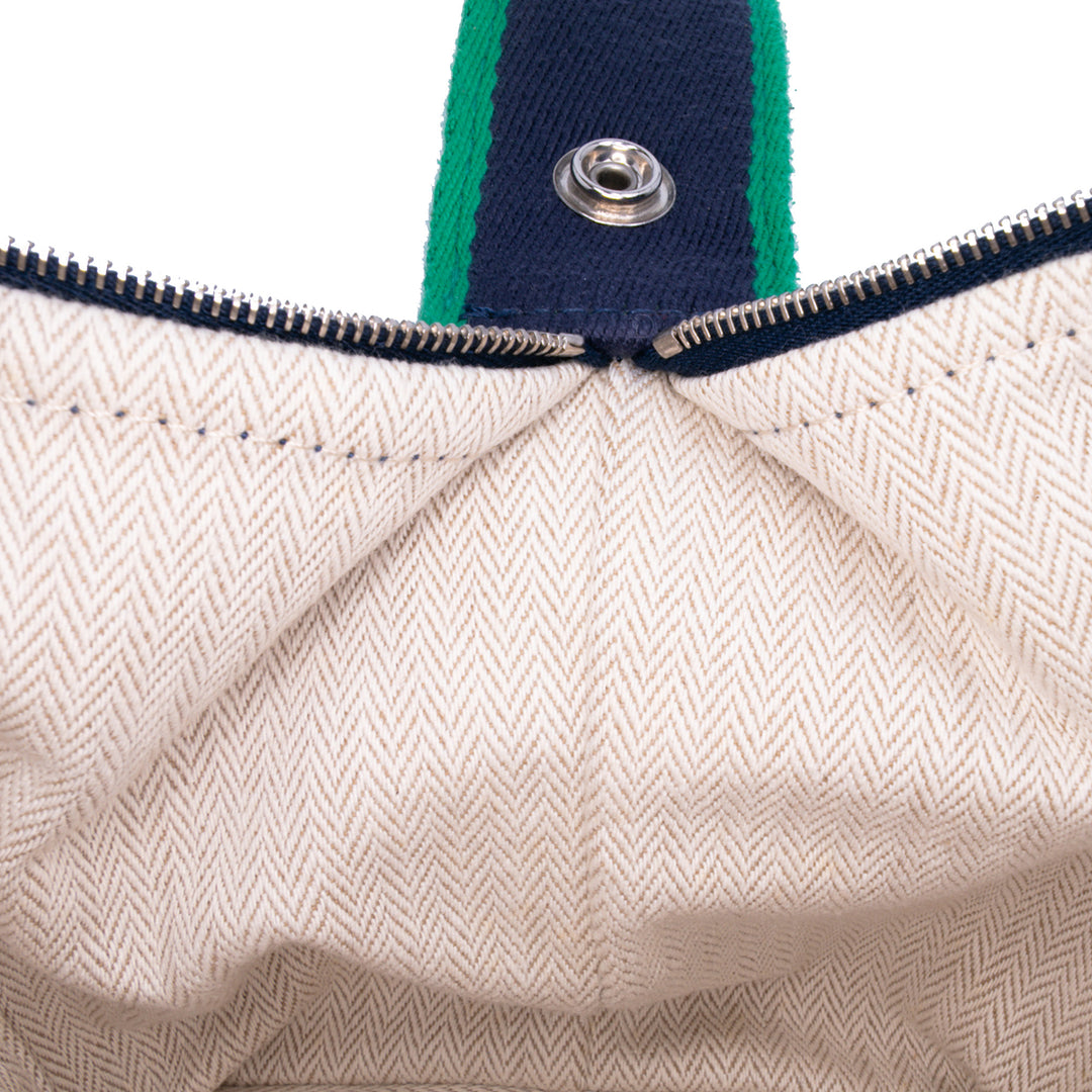 Hermès Small Toile Bride A Brac Étui Bleu – GABY PARIS Authentique