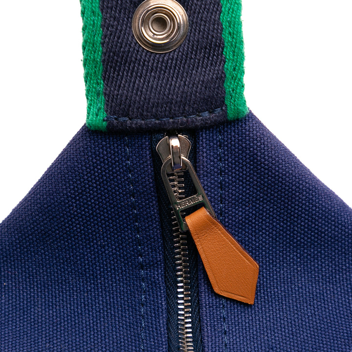 Hermès Small Toile Bride A Brac Étui Bleu – GABY PARIS Authentique