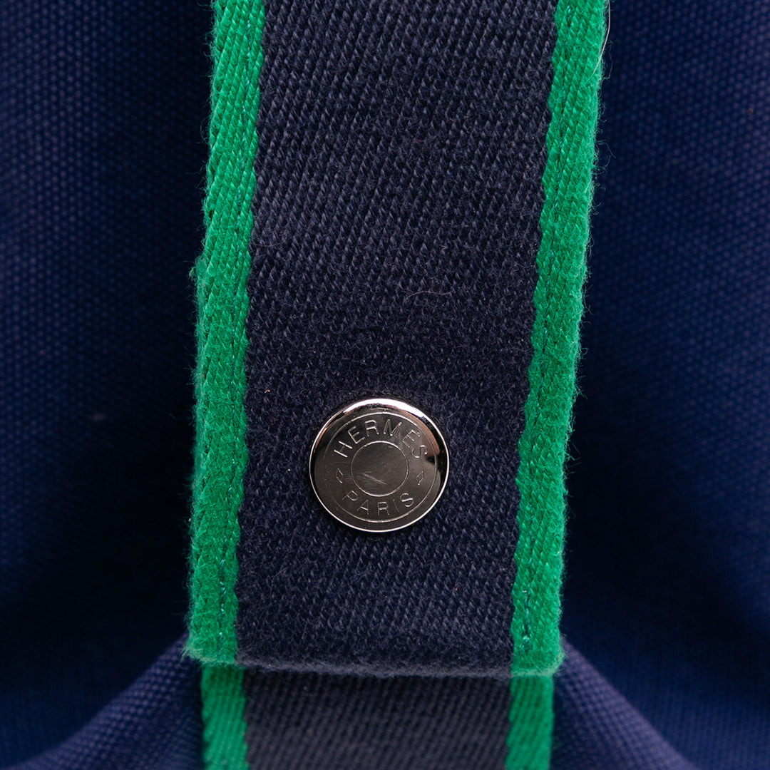 Hermès Small Toile Bride A Brac Étui Bleu – GABY PARIS Authentique