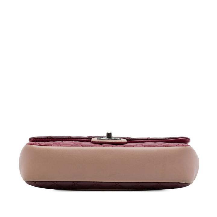 Paris Edinburgh Classic Tricolore Rabat simple Moyen Cuir d'agneau Rouge