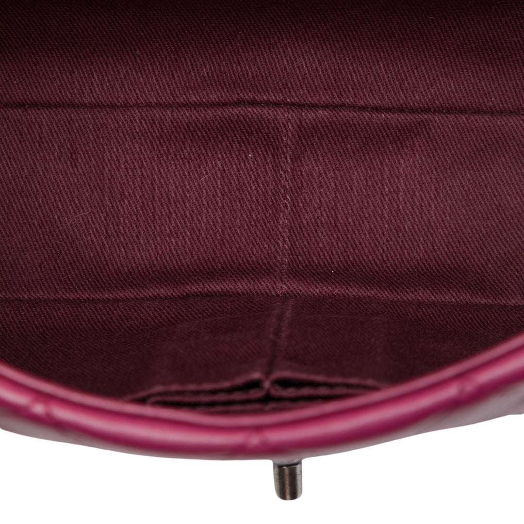 Paris Edinburgh Classic Tricolore Rabat simple Moyen Cuir d'agneau Rouge