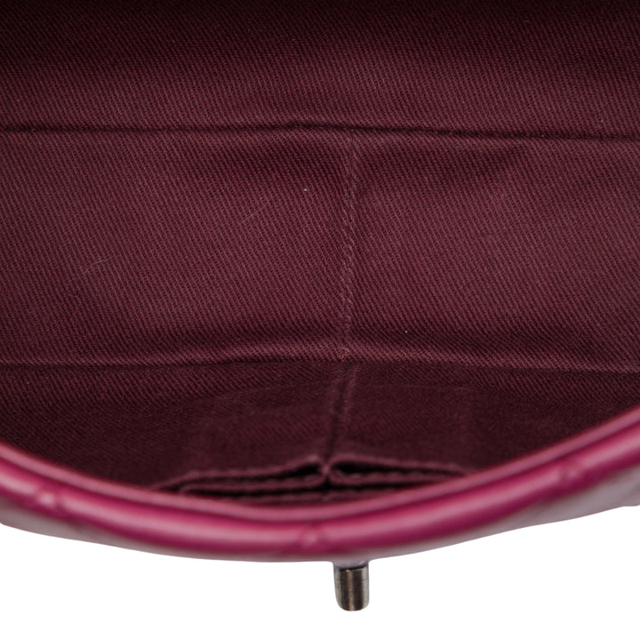 Paris Edinburgh Classic Tricolore Rabat simple Moyen Cuir d'agneau Rouge