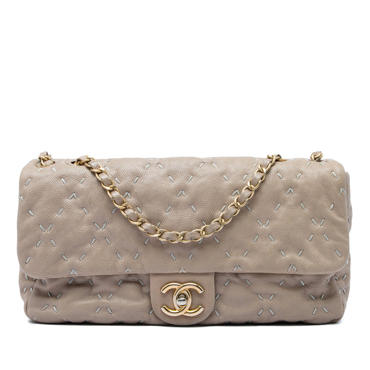 CC Wild Stitch à rabat Cuir caviar Marron