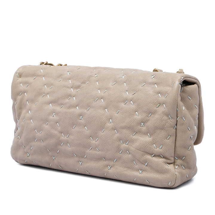 CC Wild Stitch à rabat Cuir caviar Marron