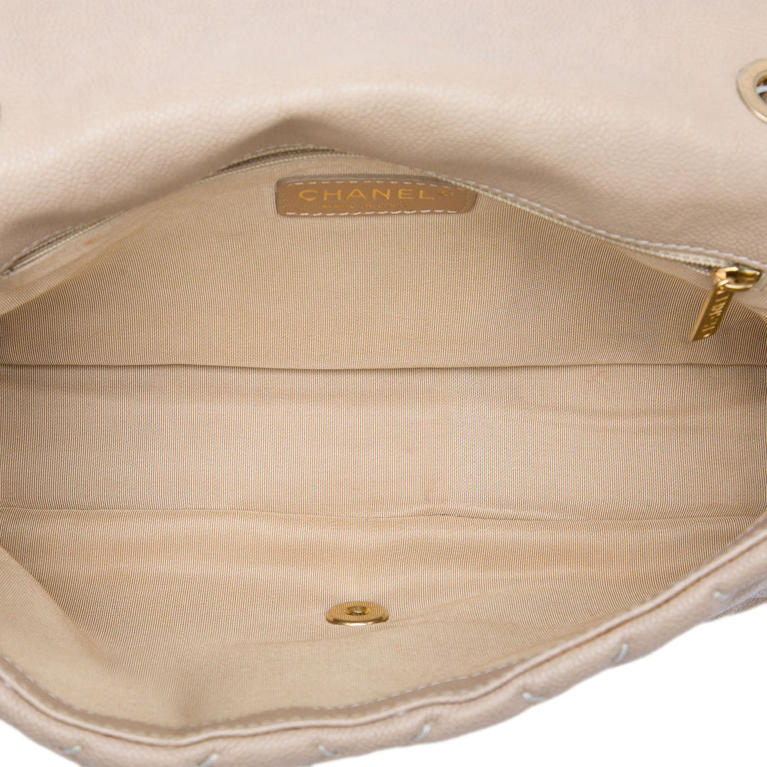 CC Wild Stitch à rabat Cuir caviar Marron