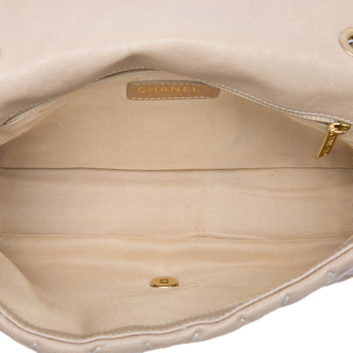 CC Wild Stitch à rabat Cuir caviar Marron