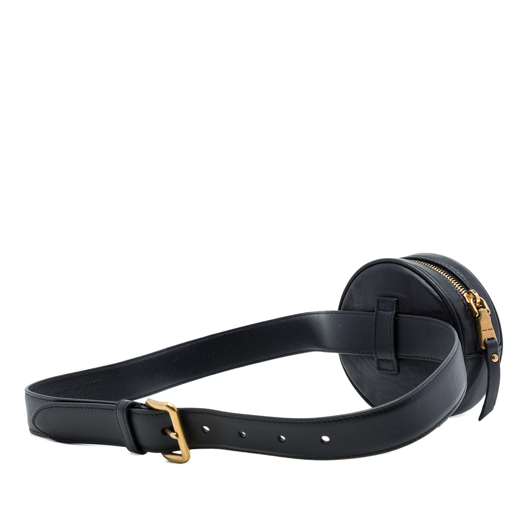 Miu Miu Ceinture Matelasse Rond nappa Noir – vue 2 – GABY PARIS