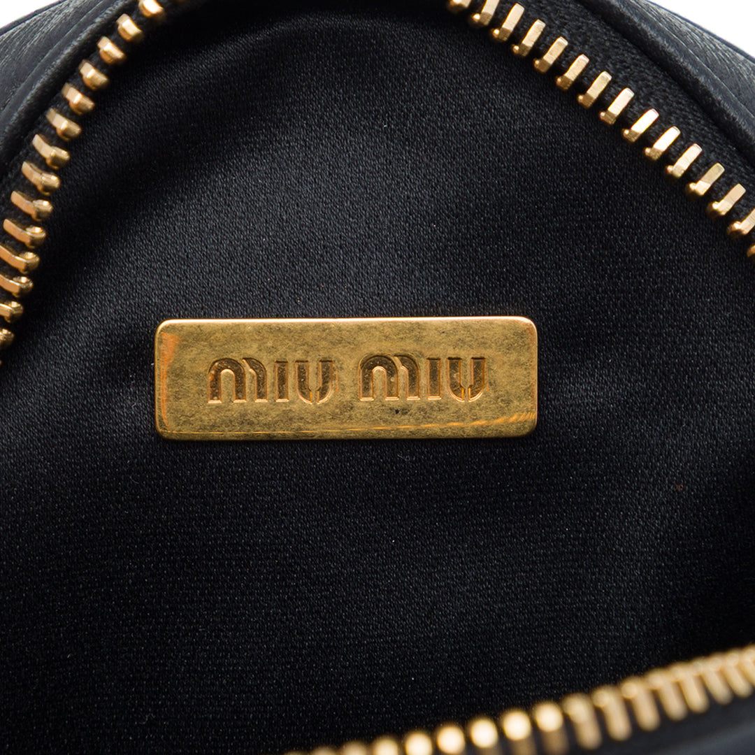 Miu Miu Ceinture Matelasse Rond nappa Noir – vue 5 – GABY PARIS